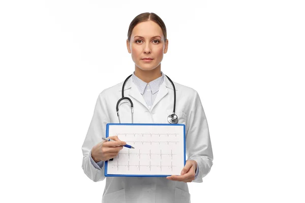 Female doctor with cardiogram — Stock Fotó