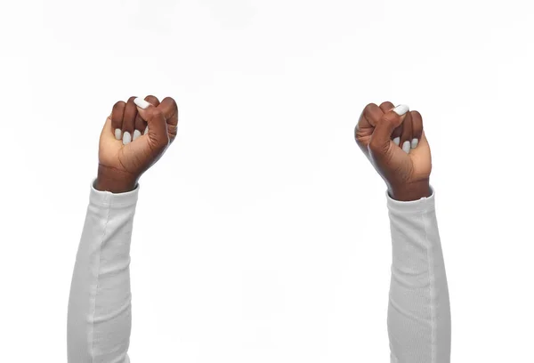 Hands of african american woman showing fists — Stock Photo, Image