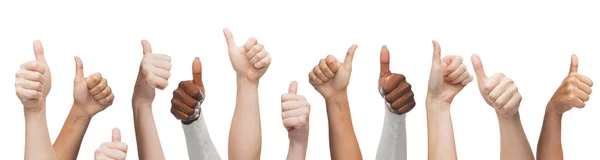 People with diverse ethnicity showing thumbs up — Stock Photo, Image