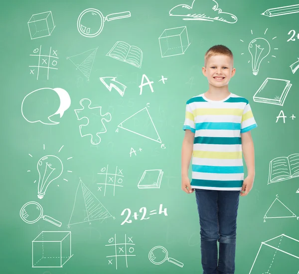 Little boy in casual clothes with arms crossed — Stock Photo, Image