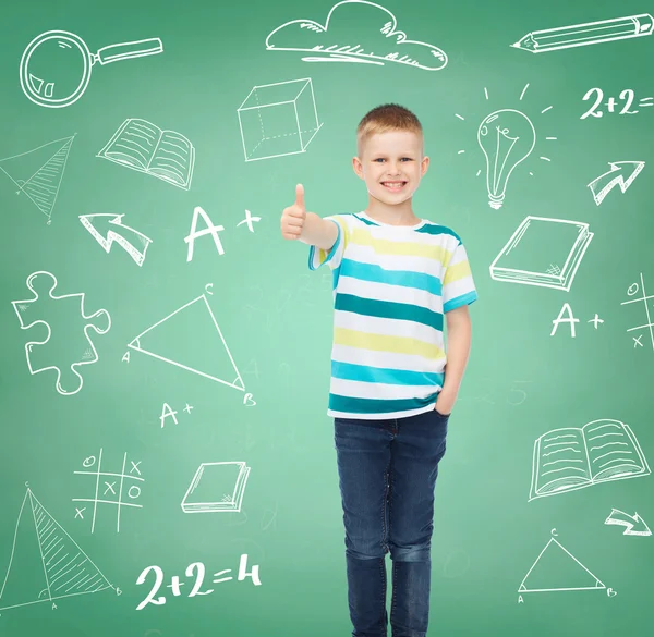 Little boy in casual clothes with arms crossed — Stock Photo, Image