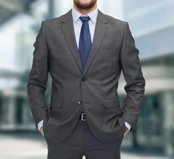 Close up of businessman standing outdoors — Stock Photo, Image