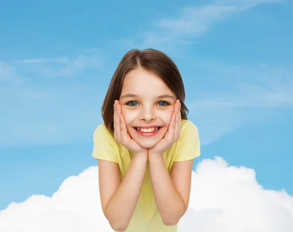 Sorrindo menina sobre fundo branco — Fotografia de Stock