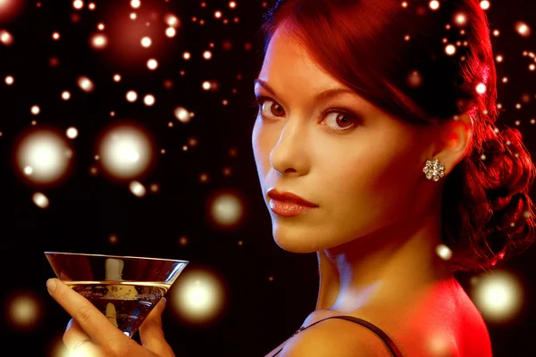 Woman with cocktail — Stock Photo, Image