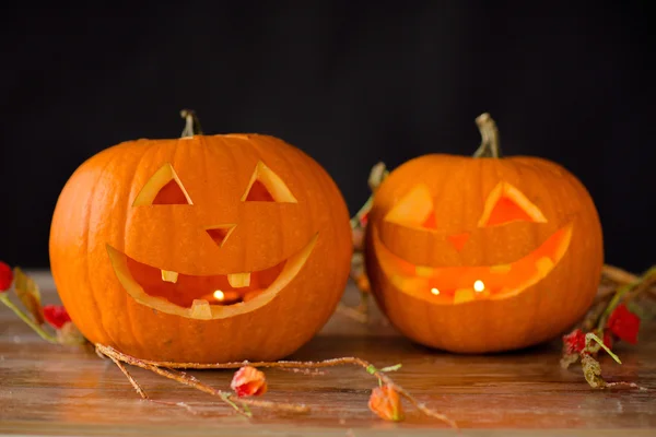 Primer plano de las calabazas en la mesa — Foto de Stock