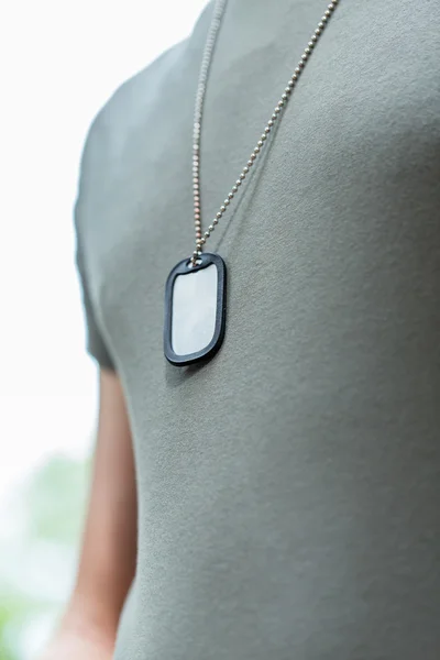 Close up of young soldier in military uniform — Stock Photo, Image