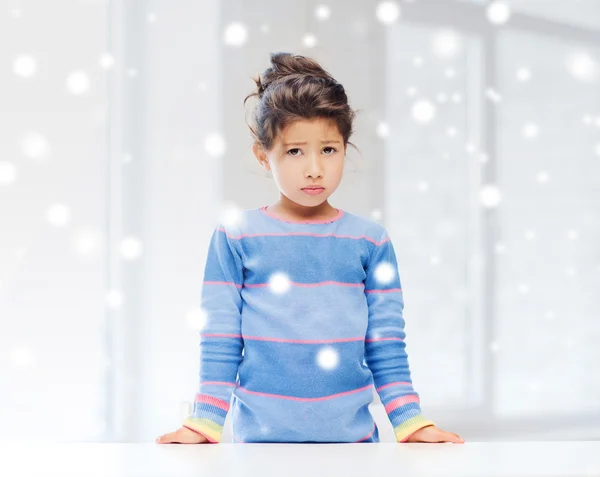 Sad or tired little girl indoors — Stock Photo, Image