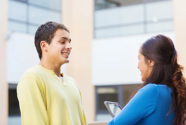 Group of smiling students tablet pc computer — Stock Photo, Image