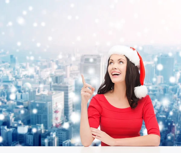 Smiling woman in santa helper hat — Stock Photo, Image