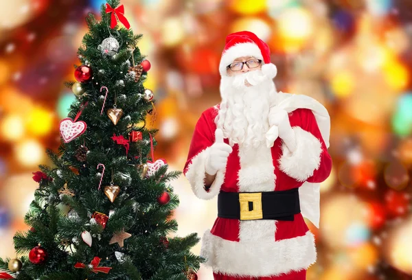Çanta ve Noel ağacı Noel Baba — Stok fotoğraf