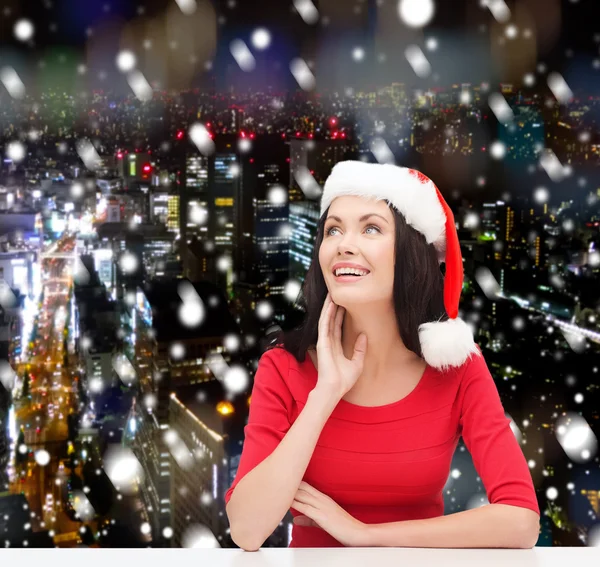 Smiling woman in santa helper hat — Stock Photo, Image
