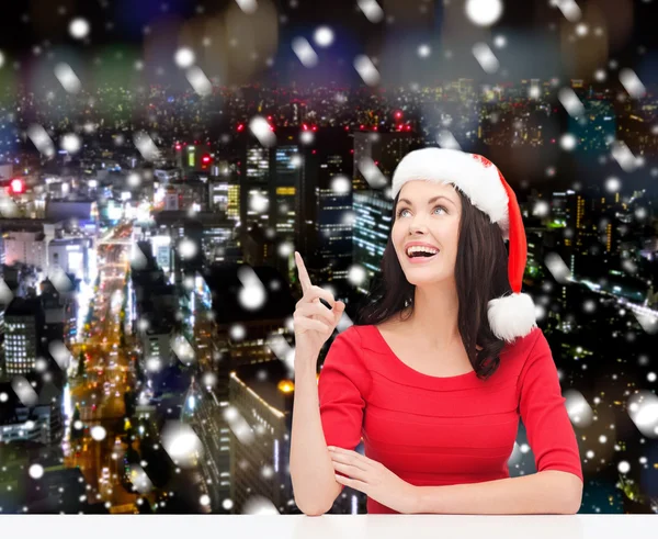 Smiling woman in santa helper hat — Stock Photo, Image