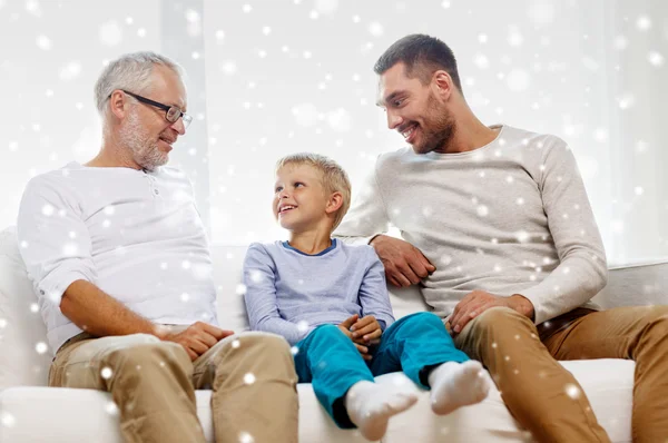 Smiling family at home — Stock Photo, Image