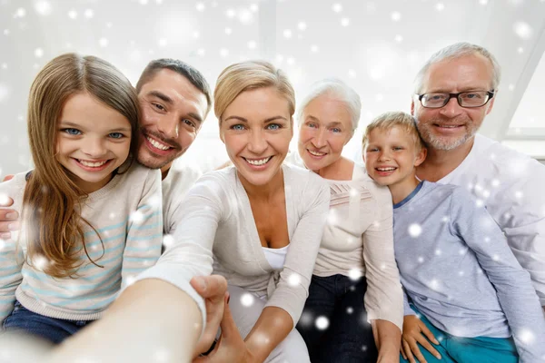 Happy family taking selfie at home — Stock Photo, Image