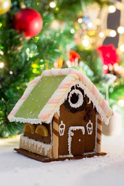 Closeup of beautiful gingerbread house at home Royalty Free Stock Images