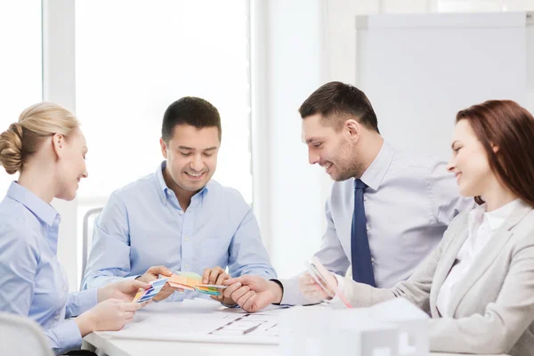 Happy team of architects and designers in office — Stock Photo, Image