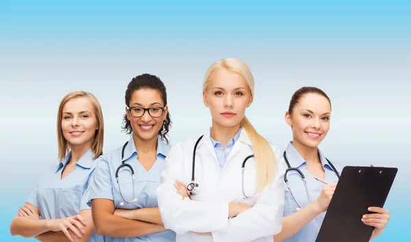 Team or group of female doctors and nurses — Stock Photo, Image