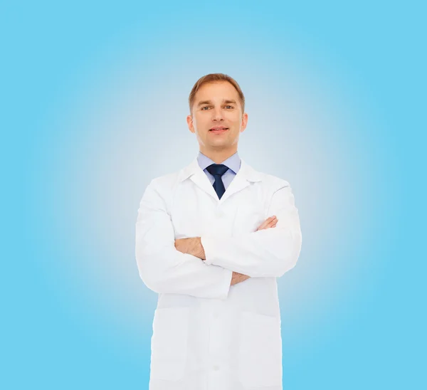 Smiling male doctor in white coat — Stock Photo, Image