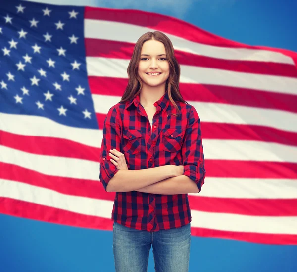 Smiling young woman in casual clothes — Stock Photo, Image