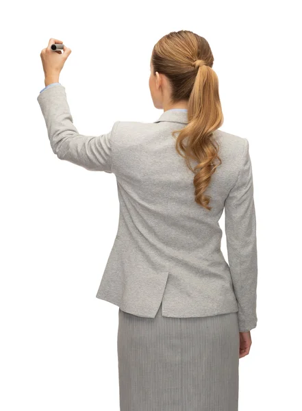 Geschäftsfrau oder Lehrerin mit Filzstift von hinten — Stockfoto
