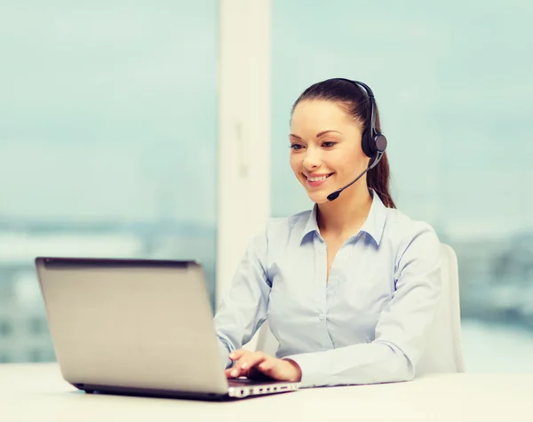 Friendly female helpline operator — Stock Photo, Image