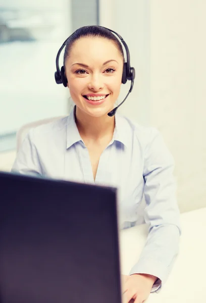 Friendly female helpline operator — Stock Photo, Image