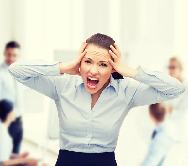 Bravo gritando empresária — Fotografia de Stock