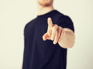 man pointing his finger at you clipart