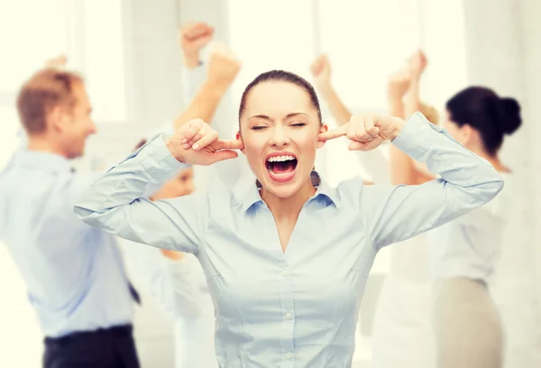 Angry screaming businesswoman — Stock Photo, Image