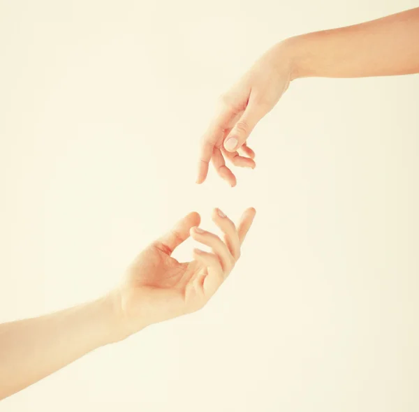 Woman and man hands — Stock Photo, Image