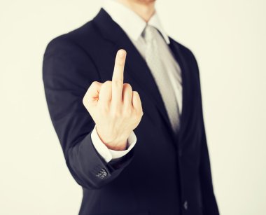 man showing middle finger clipart