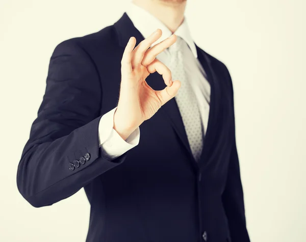 Man hands showing ok sign — Stock Photo, Image