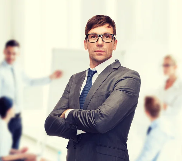 Attractive buisnessman or teacher in glasses — Stock Photo, Image