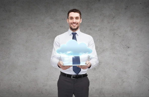 Young businesswoman with tablet pc — Stock Photo, Image