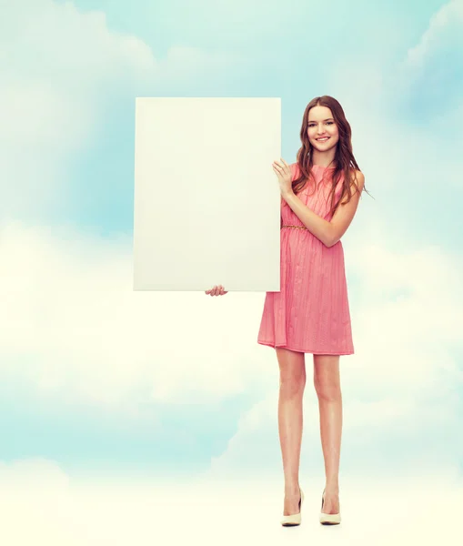 Young woman with   blank board — Stock Photo, Image