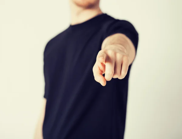 Man pointing his finger at you — Stock Photo, Image