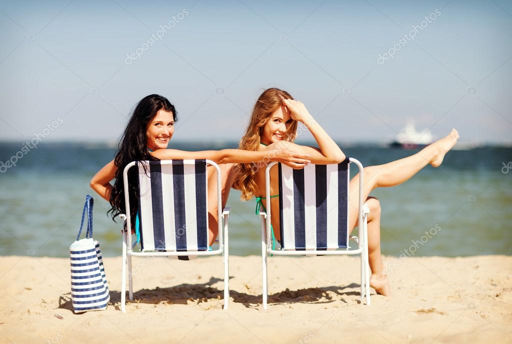 Teen Women Sunbathing