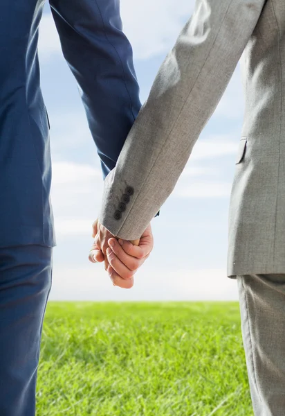 Close up of male gay couple holding hands — Stock Photo, Image