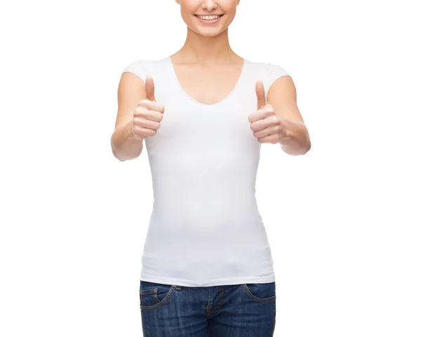 Woman showing thumbs up — Stock Photo, Image