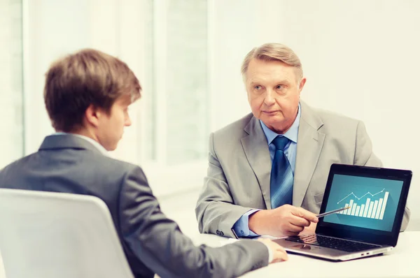 Older man and young man with laptop computer — Stock Photo, Image