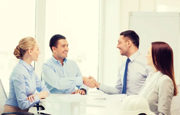 Happy team of architects and designers in office — Stock Photo, Image