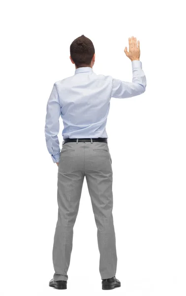 Businessman waving hand — Stock Photo, Image