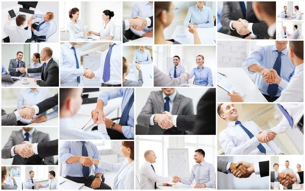 collage with business handshake