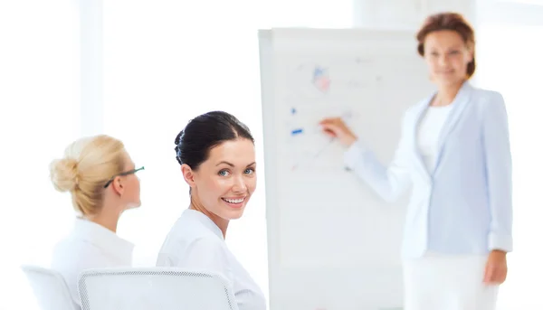 Empresaria en reunión de negocios en la oficina —  Fotos de Stock