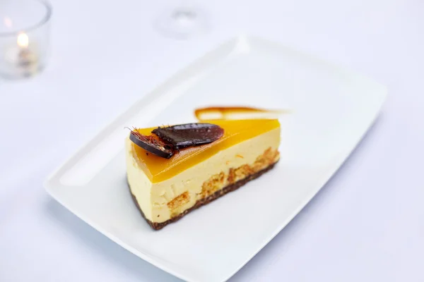 Dessert of fluitje van een cent in restaurant — Stockfoto