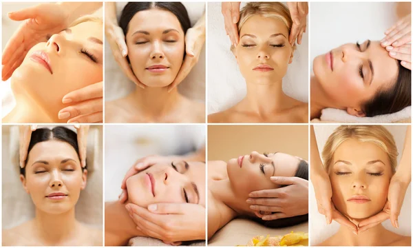 Donne che hanno un trattamento viso nel salone spa — Foto Stock