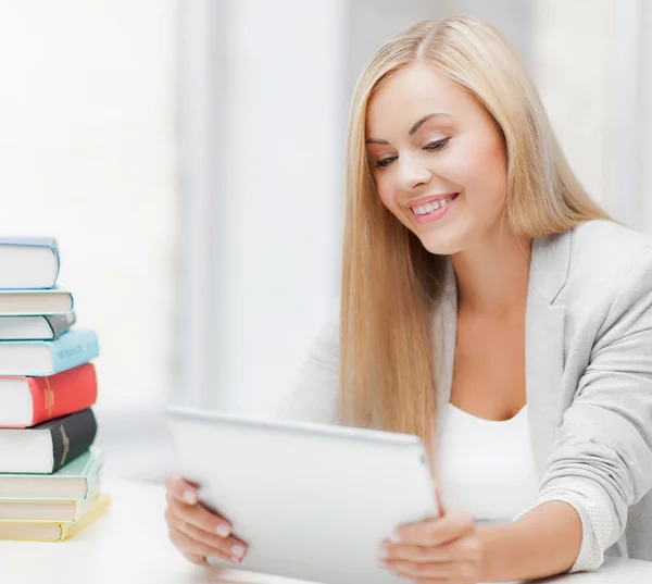 Student with books and tablet pc — Stock Photo, Image