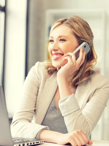 Businesswoman with cell phone — Stock Photo, Image