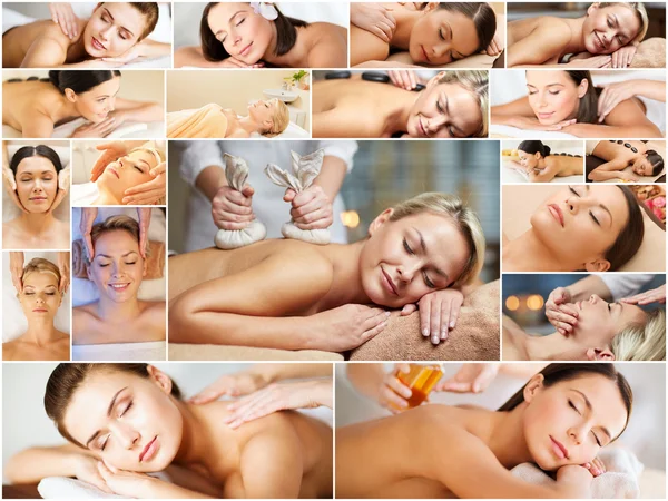 Vrouwen hebben van gezicht of lichaam massage in de spa salon — Stockfoto