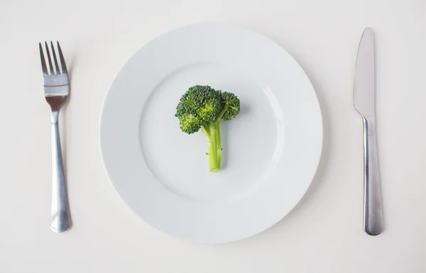 Primo piano di broccoli su piatto — Foto Stock